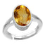 Certified Citrine Sunehla 6.5cts or 7.25ratti 92.5 Sterling Silver Adjustable Ring