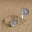 CLARA 925 Sterling Silver Flower Toe Rings Pair Size Adjustable, Oxidised Gift for Women and Girls