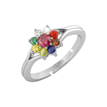 Clara-92.5-Sterling-Silver-Natural-Certified-Navaratna-Stone-Original-Nine-gems-Adjustable-Ring-for-Women-and-Girls