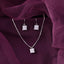 Silver Russo Square Solitaire Jewellery Set