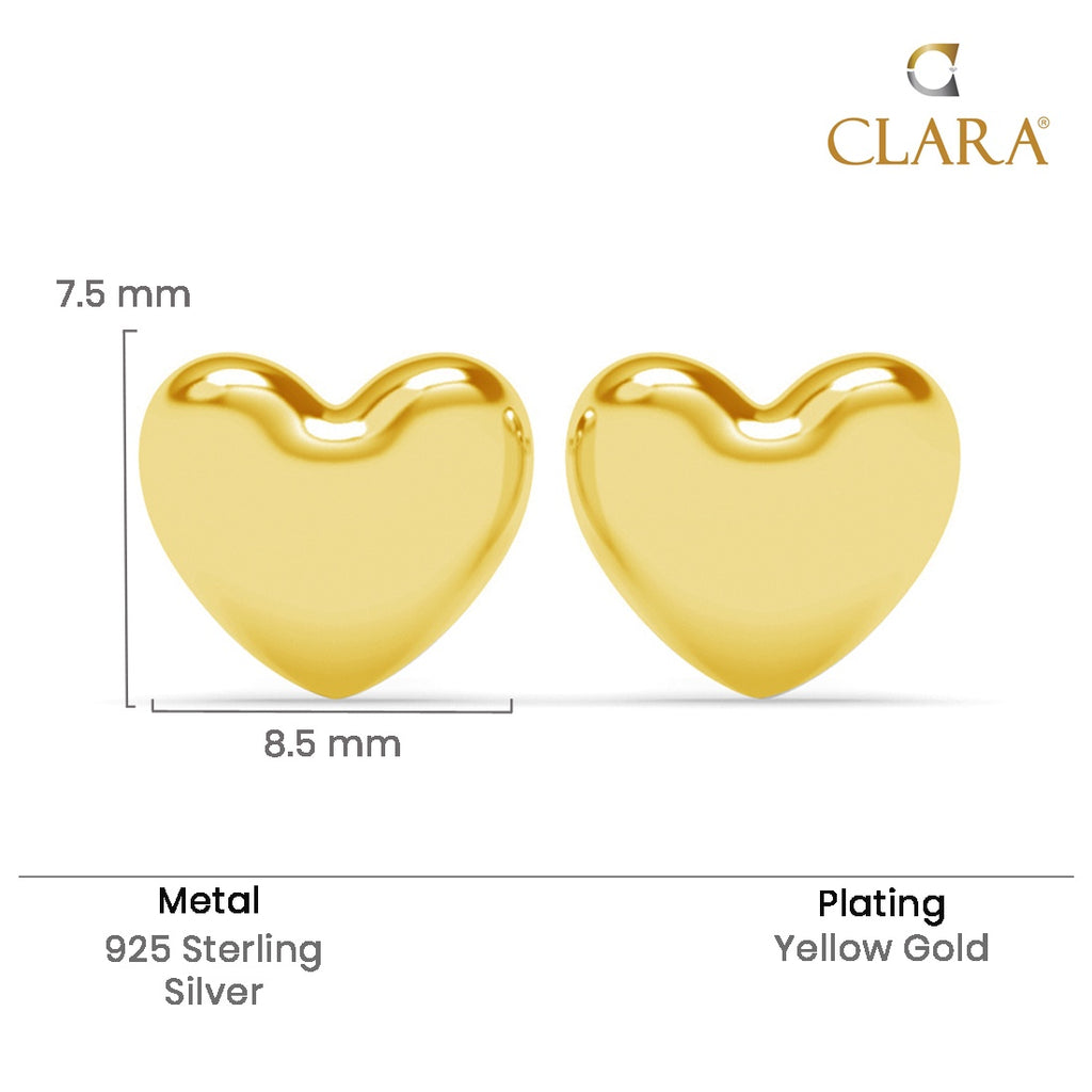 Silver Stella Golden Heart Stud Earrings