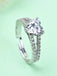 CLARA Pure 925 Sterling Silver Proposal Finger Ring with Adjustable Band 