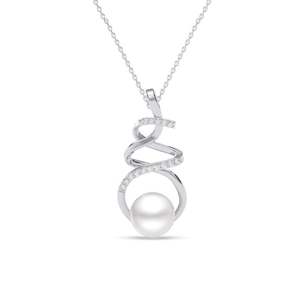 Silver Morsal Real Pearl Pendant Chain