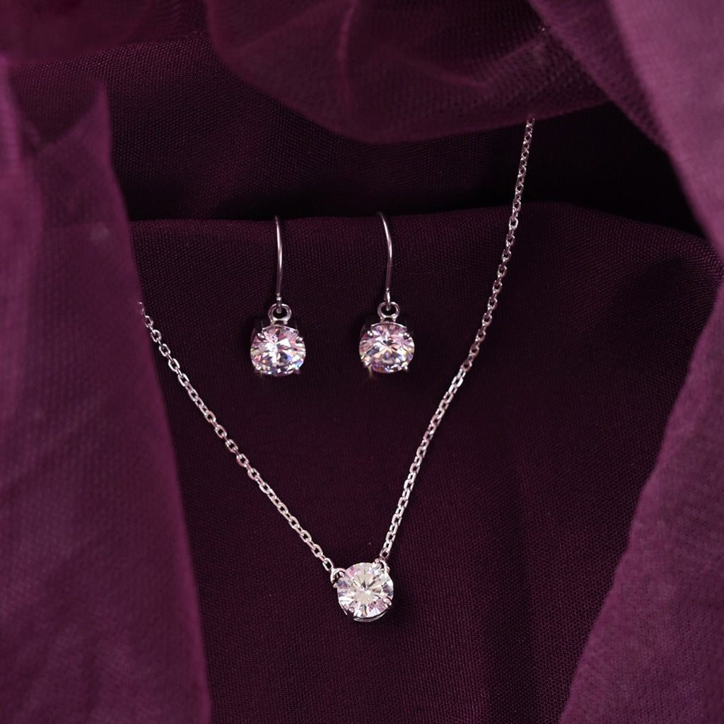 Silver Gia Classic Solitaire Jewellery Set