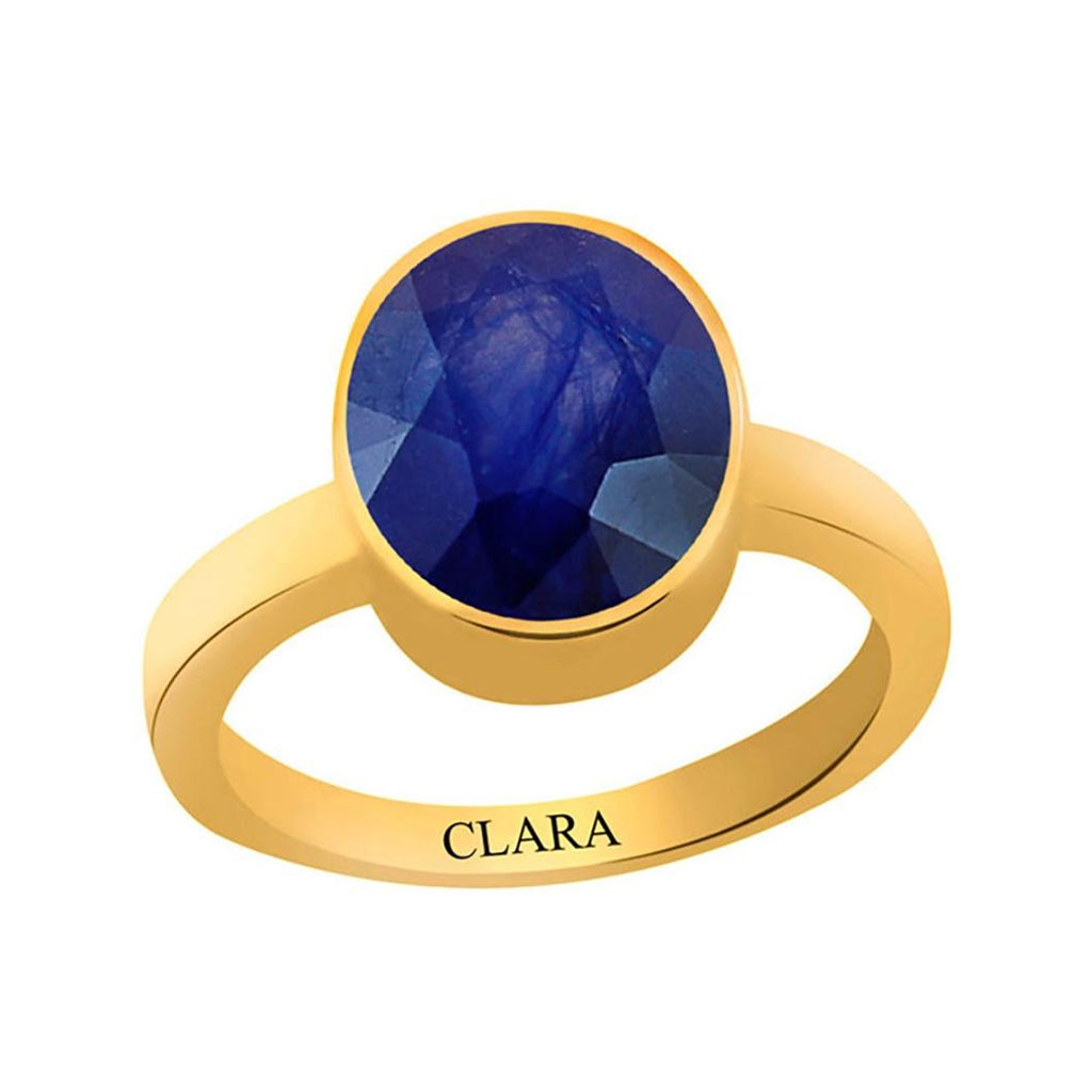 Certified Blue Sapphire (Neelam) Elegant Panchdhatu Ring 3.9cts or 4.25ratti