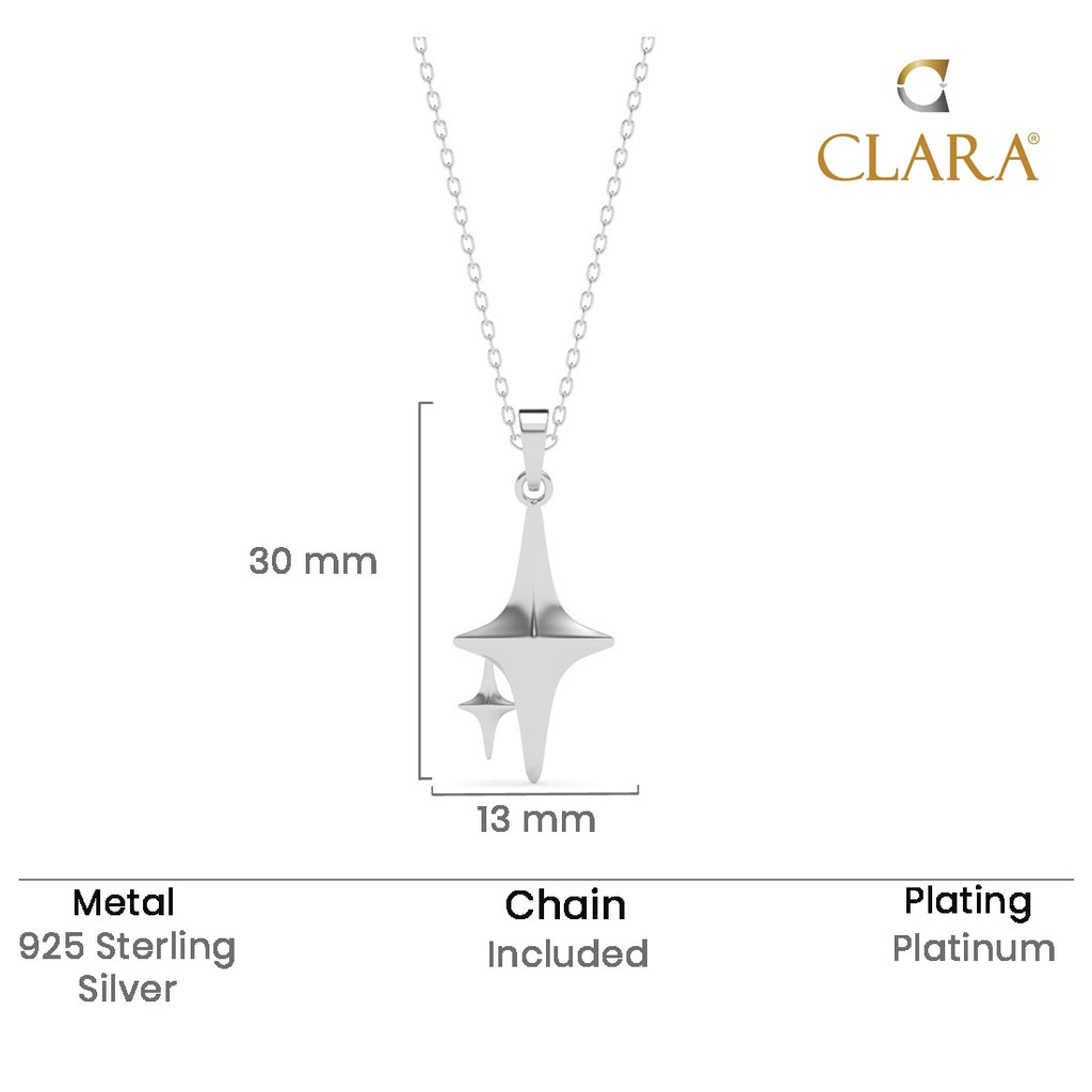 Silver Fatin Star Pendant Chain Necklace