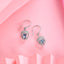 Silver Acorn Blue Solitaire Dangler Earrings