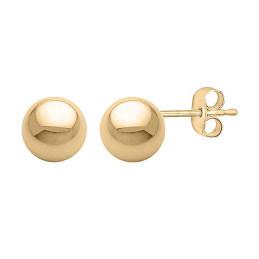 CLARA 925 Sterling Silver Golden Ball Studs Earrings Gift for Kids Girls 