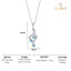 CLARA 925 Sterling Silver Valentina Heart Pendant Chain Necklace Rhodium Plated, Swiss Zirconia Gift for Women and Girls