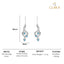 CLARA 925 Sterling Silver Valentina Earrings Rhodium Plated, Swiss Zirconia Gift for Women & Girls