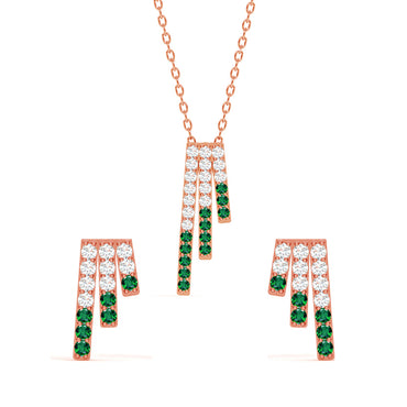 CLARA 925 Sterling Silver Blanca Pendant Earring Chain Jewellery Set 