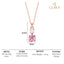 CLARA 925 Sterling Silver Rosa Pendant Chain Necklace Rose Gold Plated, Swiss Zirconia Gift for Women and Girls