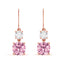 CLARA 925 Sterling Silver Rosa Earrings Rose Gold Plated, Swiss Zirconia Gift for Women & Girls