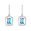 CLARA 925 Sterling Silver Azul Earrings Rhodium Plated, Swiss Zirconia Gift for Women & Girls