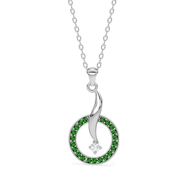 CLARA 925 Sterling Silver Verde Pendant Chain Necklace 