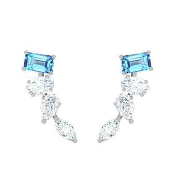 CLARA 925 Sterling Silver diamante Earrings 