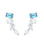 CLARA 925 Sterling Silver diamante Earrings Rhodium Plated, Swiss Zirconia Gift for Women & Girls