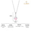 CLARA 925 Sterling Silver Pink Solitaire Pendant Chain Necklace Rhodium Plated, Swiss Zirconia Gift for Women and Girls