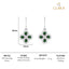 CLARA 925 Sterling Silver Green Flower Earrings Rhodium Plated, Swiss Zirconia Gift for Women & Girls