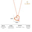 CLARA 925 Sterling Silver Pink Heart Pendant Chain Necklace Rose Gold Plated, Swiss Zirconia Gift for Women and Girls