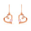 CLARA 925 Sterling Silver Pink Heart Earrings Rose Gold Plated, Swiss Zirconia Gift for Women & Girls