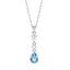 CLARA 925 Sterling Silver Pear Solitaire Pendant Chain Necklace Rhodium Plated, Swiss Zirconia Gift for Women and Girls