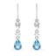 CLARA 925 Sterling Silver Pear Solitaire Earrings Rhodium Plated, Swiss Zirconia Gift for Women & Girls