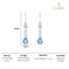 CLARA 925 Sterling Silver Pear Solitaire Earrings Rhodium Plated, Swiss Zirconia Gift for Women & Girls