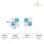 CLARA 925 Sterling Silver Belen Earrings Rhodium Plated, Swiss Zirconia Gift for Women & Girls