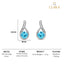 CLARA 925 Sterling Silver Isla Earrings Rhodium Plated, Swiss Zirconia Gift for Women & Girls