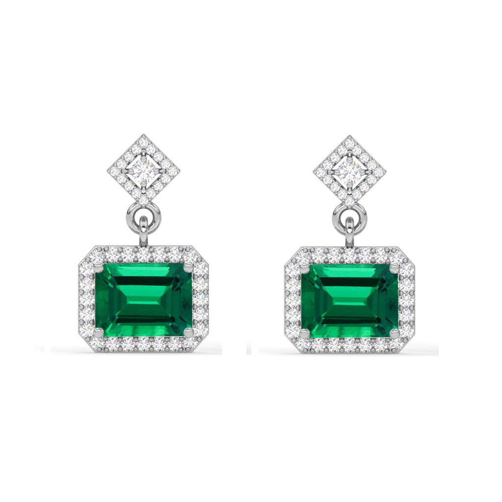 CLARA 925 Sterling Silver Bianca Earrings Rhodium Plated, Swiss Zirconia Gift for Women & Girls