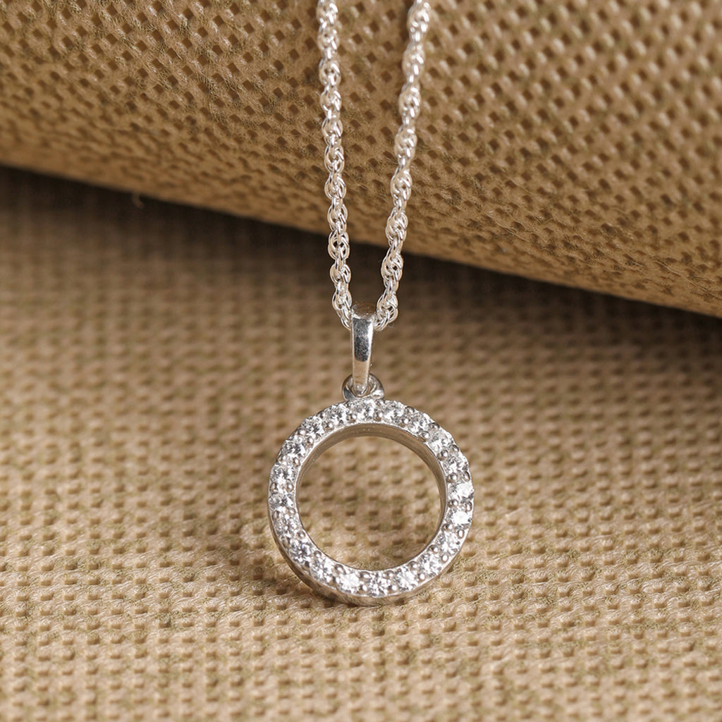 CLARA 925 Sterling Silver Circle of Life Pendant Chain Necklace 