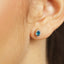 CLARA 925 Sterling Silver Blue Earrings with Screw Back 