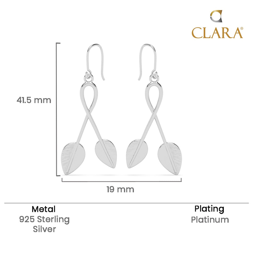 Silver Orla Leaf Long Earrings