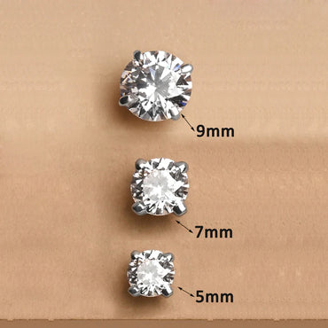 CLARA 925 Sterling Silver Round Solitaire Stud Men Earring Gift for Men & Boys 1 Piece