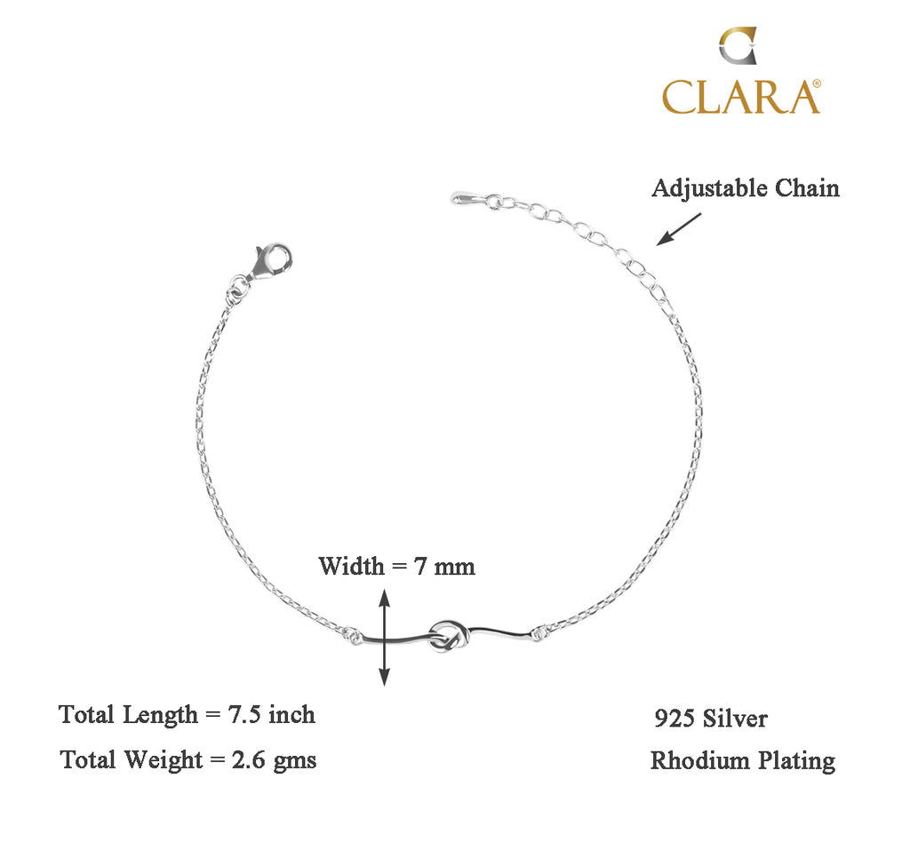 CLARA 925 Sterling Silver Knot Bracelet