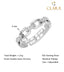 CLARA Pure 925 Sterling Silver Link Chain Finger Ring with Adjustable Band 