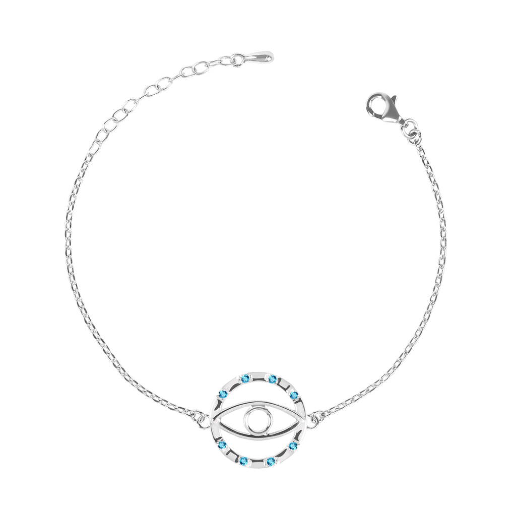 CLARA 925 Sterling Silver Evil Eye Circle Bracelet