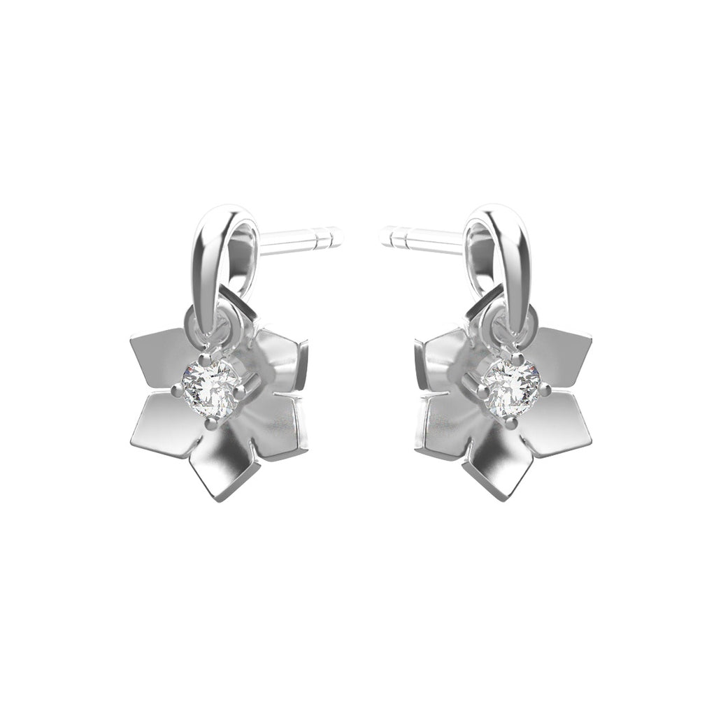 Silver Gioia Flower Stud Earrings