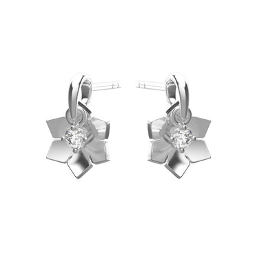 Silver Gioia Flower Stud Earrings