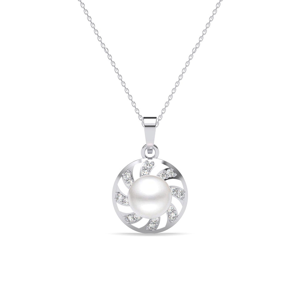 Silver Damsa Real Pearl Pendant Chain