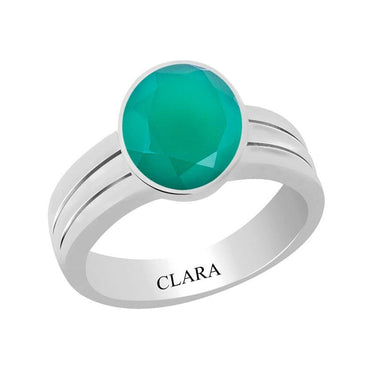 Certified Green Onyx Haqiq Stunning Silver Ring 3cts or 3.25ratti