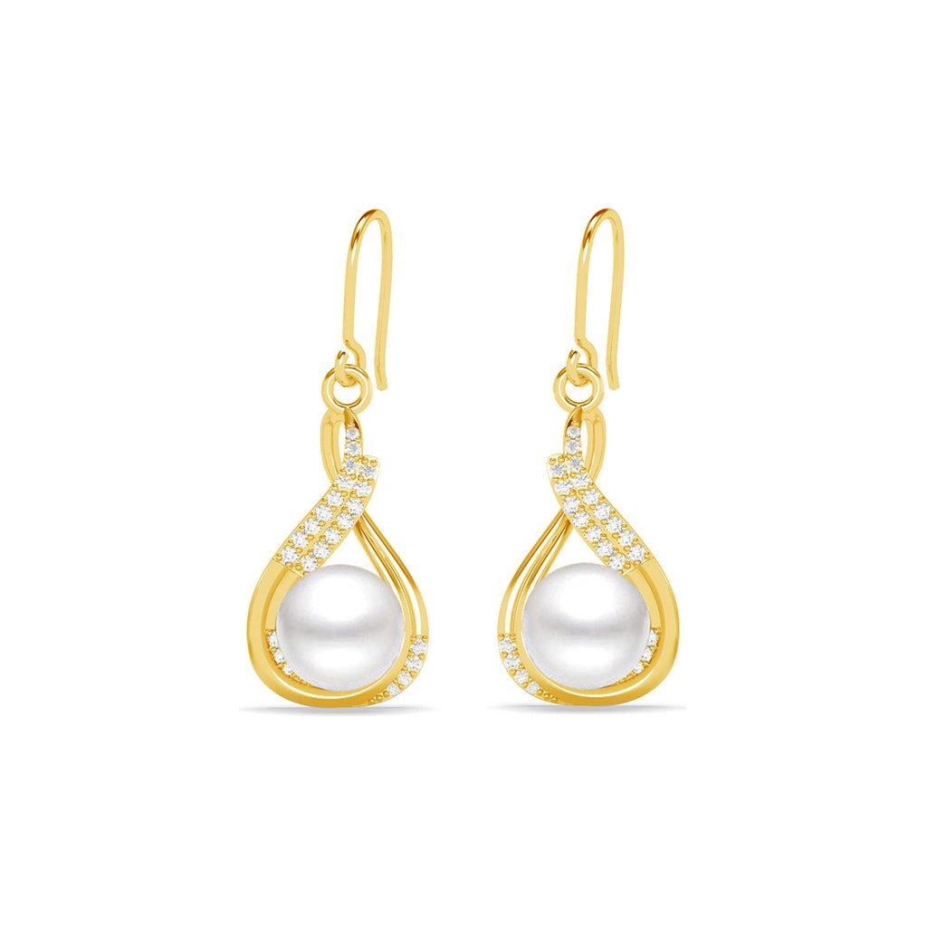 Silver Esin Real Pearl Drop Earrings