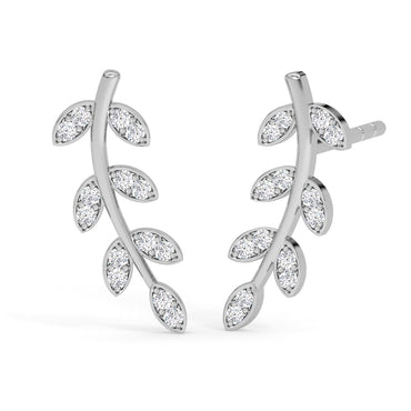 CLARA 925 Sterling Silver Leaf Ear cuffs Earrings