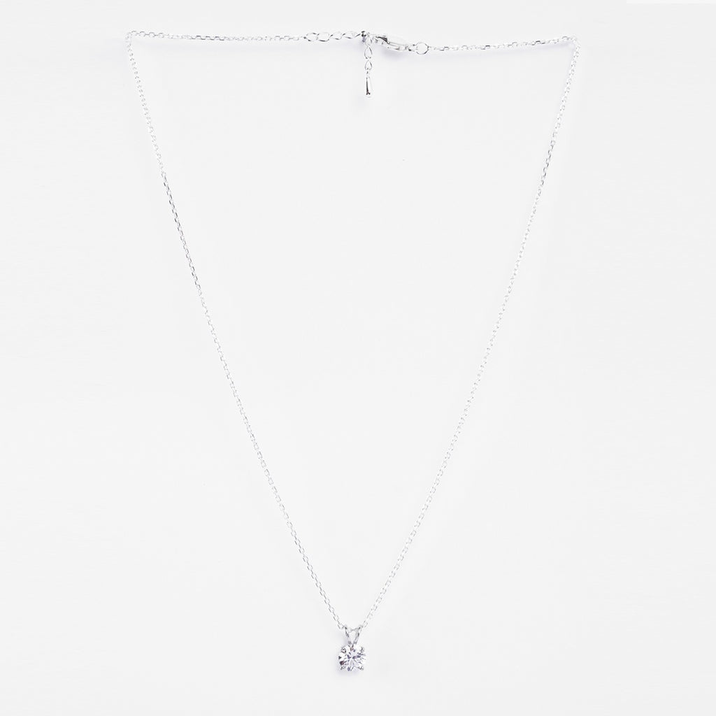 Silver Carla Solitaire Pendant Chain