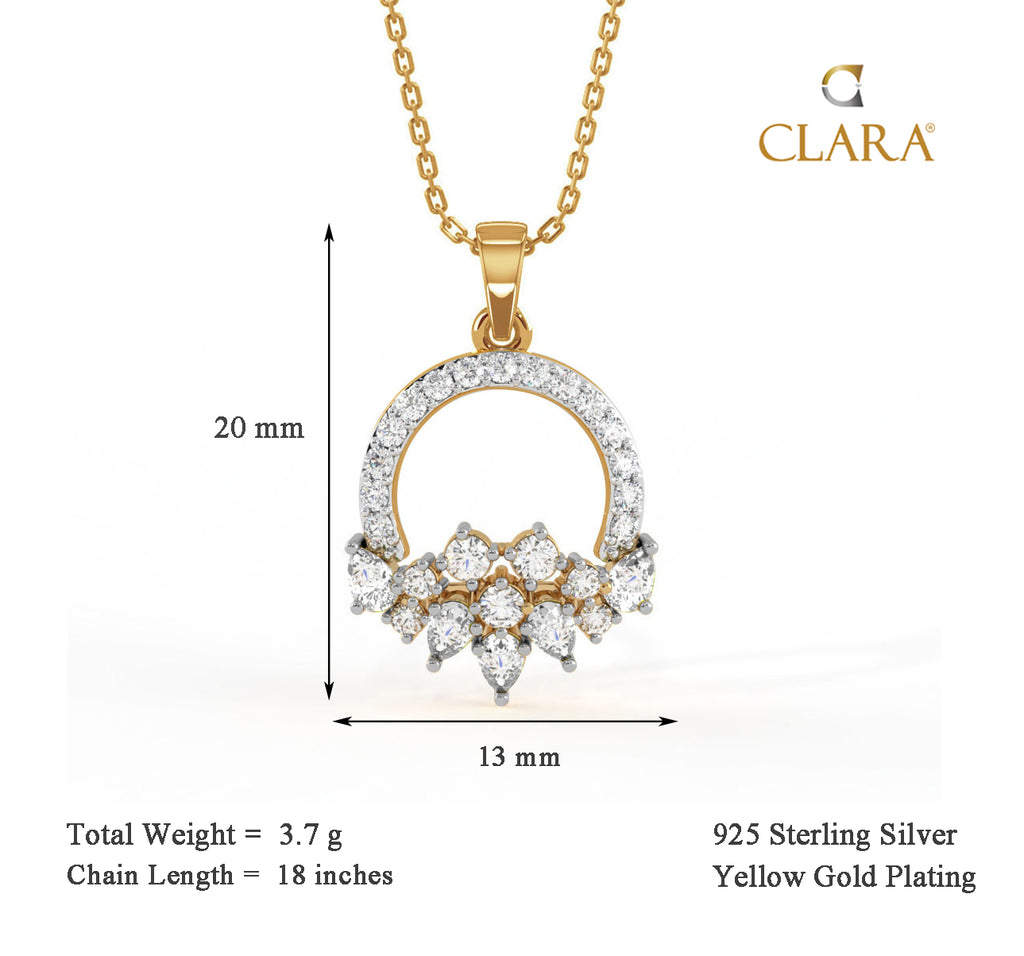 CLARA 925 Sterling Silver Tica Pendant Chain Necklace 