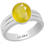 Certified Yellow Sapphire Pukhraj Stunning Silver Ring 4.8cts or 5.25ratti
