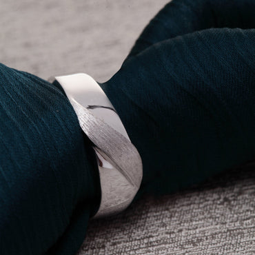 CLARA Pure 925 Sterling Silver Wave Adjustable Ring Gift for Women and Girls