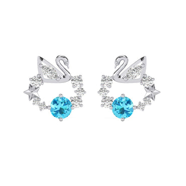 Silver Iconic Swan Stud Earrings