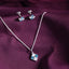 CLARA 925 Sterling Silver Belen Pendant Earring Chain Jewellery Set Rhodium Plated, Swiss Zirconia Gift for Women & Girls